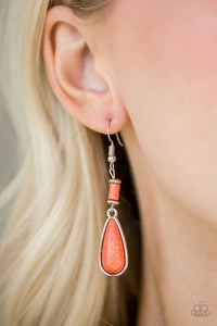 Paparazzi Courageous Canyon Orange Stone Earrings