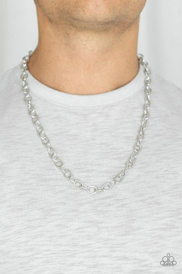 Paparazzi Courtside Seats Men's Silver Chain Necklace