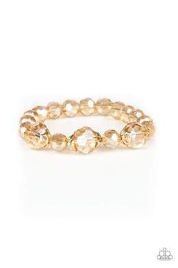 Paparazzi - Crystal Collisions - Gold Bracelet Exclusive