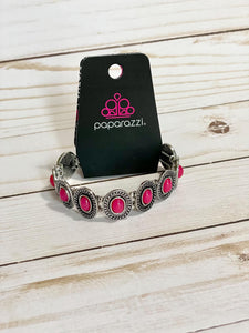 Paparazzi - Dainty Delight - Pink Bracelet - Fashion Fix Exclusive April 2022