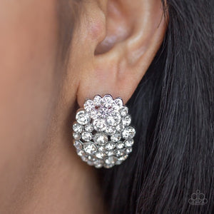 Daring Dazzle White Rhinestone Post Earrings Paparazzi