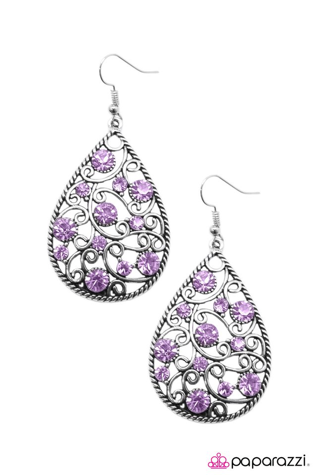 Paparazzi Dazzling Dew Purple Earrings