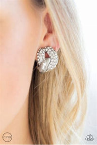 Definitely Date Night White Clip On Earrings Paparazzi