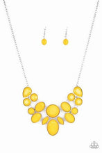 Load image into Gallery viewer, Demi Diva Yellow Necklace with Teardrop and Oval Shapes.
