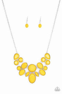 Demi Diva Yellow Necklace with Teardrop and Oval Shapes.