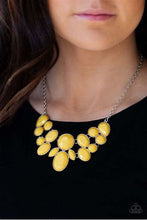 Load image into Gallery viewer, Demi Diva Yellow Necklace with Teardrop and Oval Shapes.
