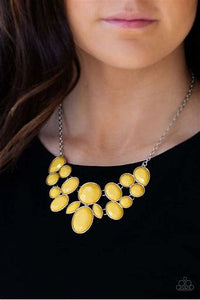 Demi Diva Yellow Necklace with Teardrop and Oval Shapes.