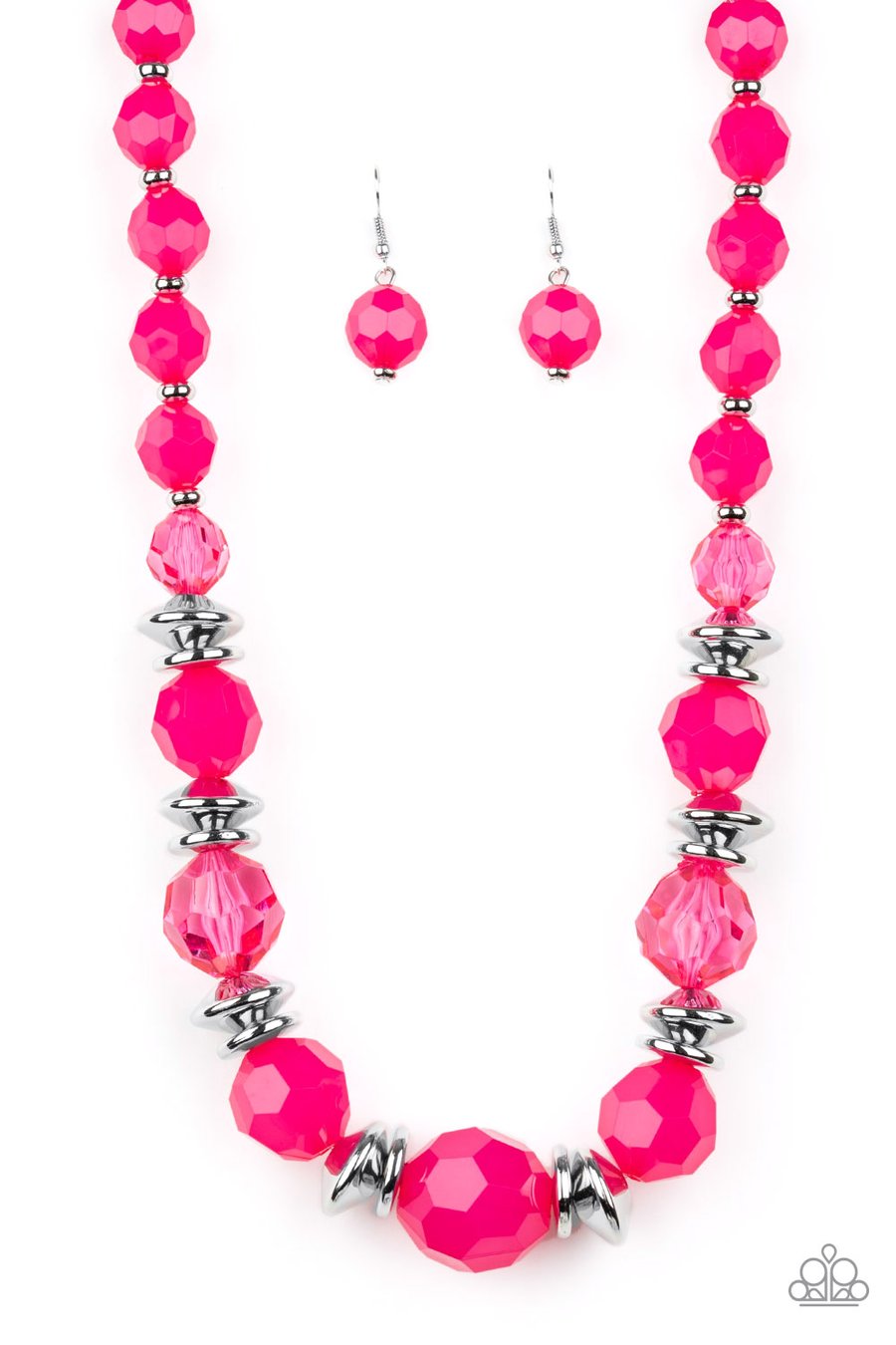 Dine and Dash Faceted Big Beads Necklace - Choose from Pink and Red
