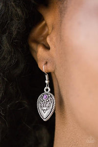 Distance Pasture Petite Purple Earrings Paparazzi