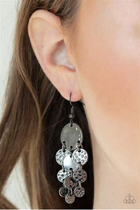 Paparazzi Do Chime In Gunmetal Black Earrings