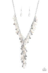 Paparazzi - Dripping with Diva-titude White Pearl Necklace - Life of the Party April 2021