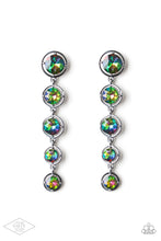 Load image into Gallery viewer, Paparazzi Dippin in Starlight Multicolor Oil Slick Post Earrings- Exclusive LOP Black Diamond 02-2021
