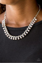 Load image into Gallery viewer, Paparazzi - Extinct Species Silver Necklace with Teardrop Stones in either Silver or Blue
