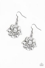 Load image into Gallery viewer, Paparazzi Fiercely Famous White Rhinestone Earrings
