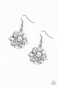 Paparazzi Fiercely Famous White Rhinestone Earrings