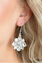 Load image into Gallery viewer, Paparazzi Fiercely Famous White Rhinestone Earrings
