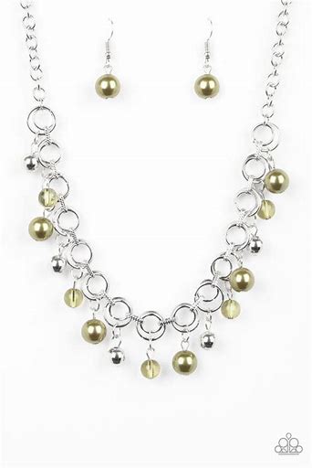 Paparazzi Fiercely Fancy Green Necklace