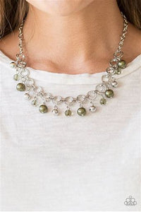 Paparazzi Fiercely Fancy Green Necklace