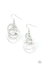 Load image into Gallery viewer, Paparazzi Fiercely Fashionable White Rhinestone on Silver Rings Earrings
