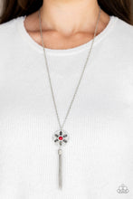 Load image into Gallery viewer, Fine Florals Long Red Necklace
