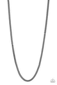 Paparazzi First Rule of Fight Club Men's Gunmetal Black Cable Chain