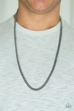 Load image into Gallery viewer, Paparazzi First Rule of Fight Club Men&#39;s Gunmetal Black Cable Chain
