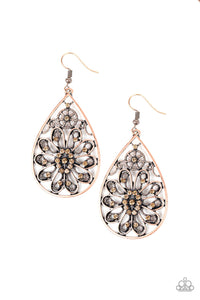 Papaparazzi Flowering Finery Cooper Earrings