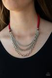 Load image into Gallery viewer, Paparazzi - Free Roamer Suede and Chain Necklace - Choose Blue, Red, Silver
