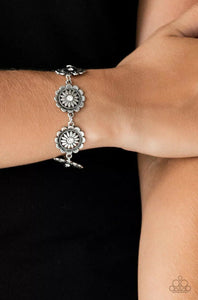 Paparazzi Funky Flower Child Silver Bracelet