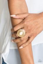 Load image into Gallery viewer, Paparazzi Garden Garland Gold Moonstone Ring
