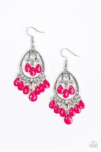 Paparazzi Gorgeously Genie Pink Earrings