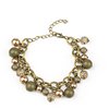 Load image into Gallery viewer, The Grit Crowd Necklace with Grit and Glamour Bracelet in Green and Brass - Jewelry Set 16
