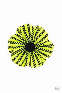 Hair Accessories - Electric Garden Yellow Hair Clip with Rows of Black Dots