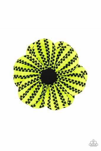Hair Accessories - Electric Garden Yellow Hair Clip with Rows of Black Dots