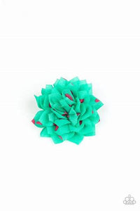 Hair Accessories - Green Polka Perfection - Hair Clip with Pink Polka Dots