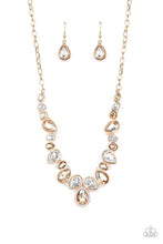 Load image into Gallery viewer, I Want It All Gold Rhinestone Necklace and All A Glitter Gold Toggle Bracelet - Jewelry Set 67
