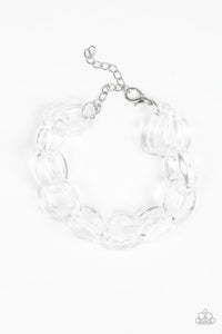 Ice Queen White Clear Acrylic Necklace and Ice Ice Baby Clear Acrylic Bracelet - Jewelry Set 51