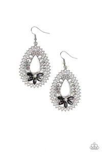 Paparazzi Instant Reflect Silver Rhinestone Earrings