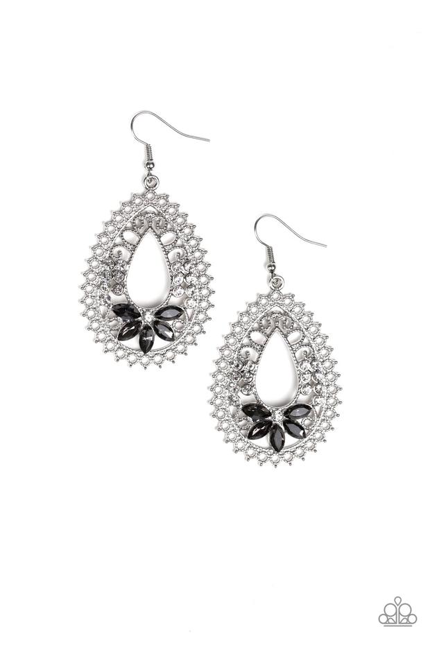 Paparazzi Instant Reflect Silver Rhinestone Earrings