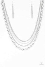 Load image into Gallery viewer, Intensively Industrial Silver Chain Necklace in Red or White
