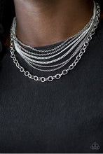 Load image into Gallery viewer, Intensively Industrial Silver Chain Necklace in Red or White
