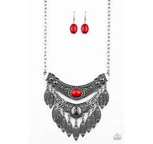 Load image into Gallery viewer, Red Stone Set - Coyote Culture bracelet, Island Queen Necklace, Stone Bliss Earring - Set 3
