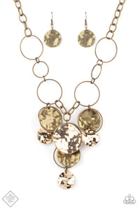 Paparazzi - Learn the Hardware Way - Brass Necklace - Fashion Fix Jan 2021 Sunset Sightings