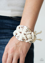 Load image into Gallery viewer, Exclusive Life of the Party - Macrame Mode White Macrame Bracelet - Sept 2020
