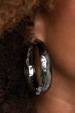 Load image into Gallery viewer, Hey, HAUTE-Shot Black Hoop Earrings
