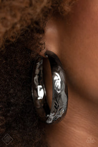 Hey, HAUTE-Shot Black Hoop Earrings