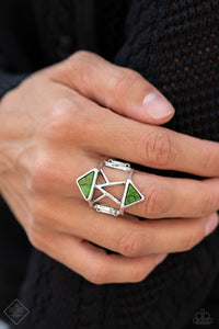 Fashion Fix - Making Me Edgy Green Ring - Sunset Sightings December 2020