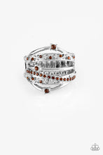 Load image into Gallery viewer, Paparazzi Making the World Sparkle Brown Rhinestone Ring
