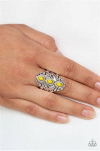 Paparazzi Mayan Motif Yellow Ring