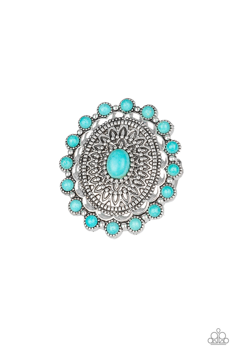 Mesa Mandala Large Ornate Turquoise Blue Ring